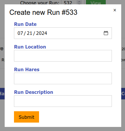 Run form